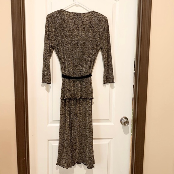 CONNECTED APPAREL BROWN BELTED MIDI DRESS - Picture 8 of 13